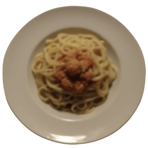 導入前のパスタ写真 - ピントがぼやけた写真